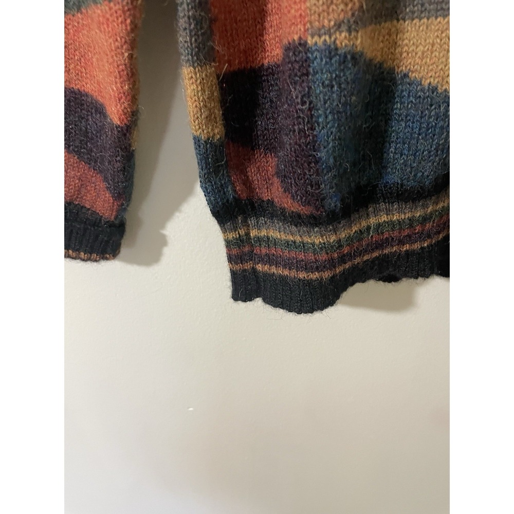 Vintage Men's Baby Alpaca Colorful Cosby Grandpa Sweater PERUVIAN Crewneck - Picture 6 of 7